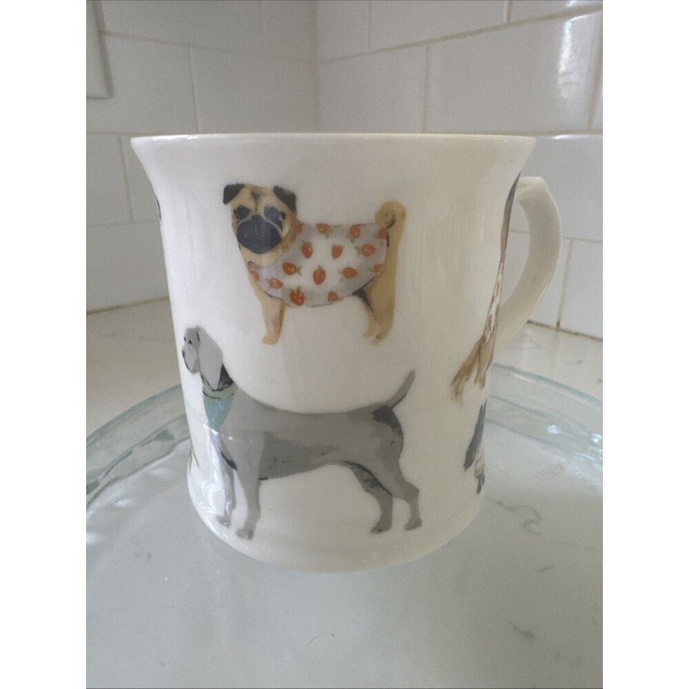Cooksmart Fine China England 16oz Cute Dogs w/Sweaters & Bandanas Coffee Tea Cup